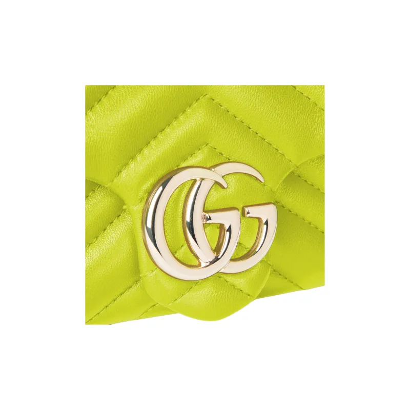 GUCCI GG Marmont Lambskin Shoulder Bag Mini Women's Bright Green-6