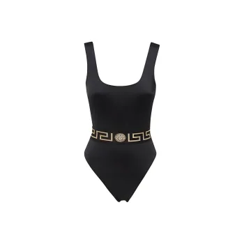 VERSACE Greca One Piece Swimsuit 'Black/Gold'