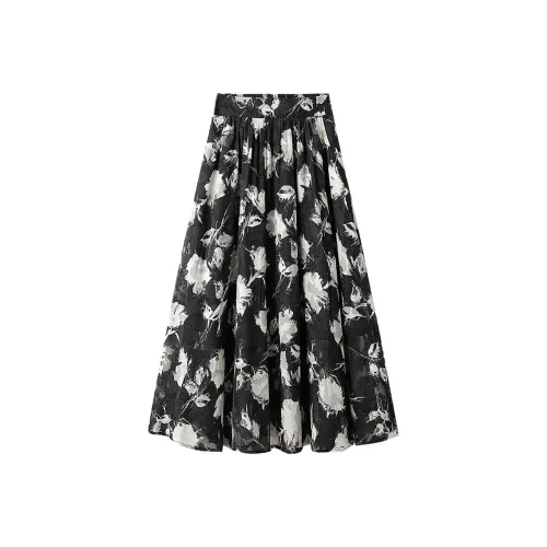 Cypress House Casual Long Skirts Women's Black Rice Beige