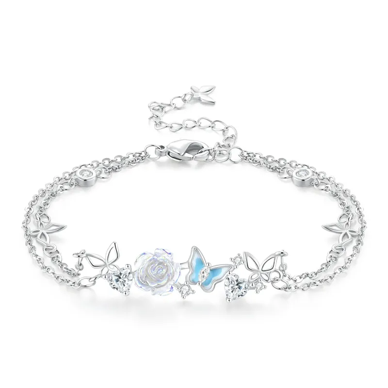 LAOYINFANG Sterling Silver 990 Bracelets Women's-0