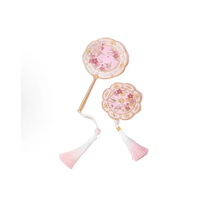 Future Maple Peach Blossom Handheld Mirror Make Up Mirrors Classical Style-1