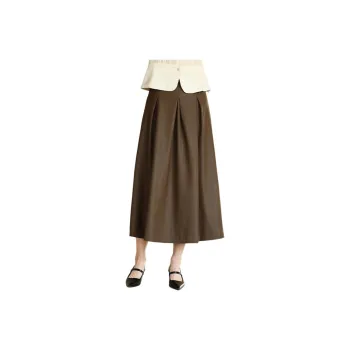 La Chapelle Casual Long Skirt Women's Coffee