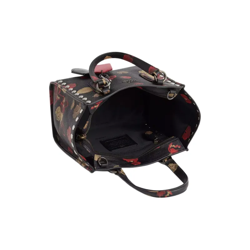COACH Crosby Leather Tote Bag, Shopping Bag, Shoulder Bag, Handbag Tubas Women's Brown & Black Multicolor-2