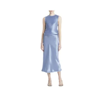 VINCE Satin-finish Midi Skirt