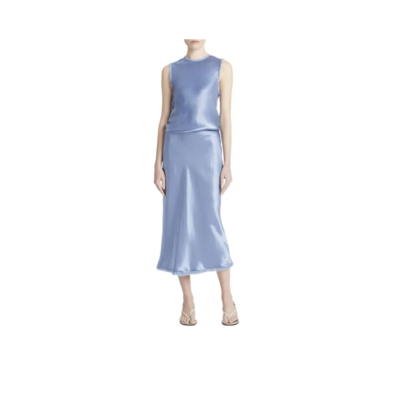 VINCE Satin-finish Midi Skirt-0