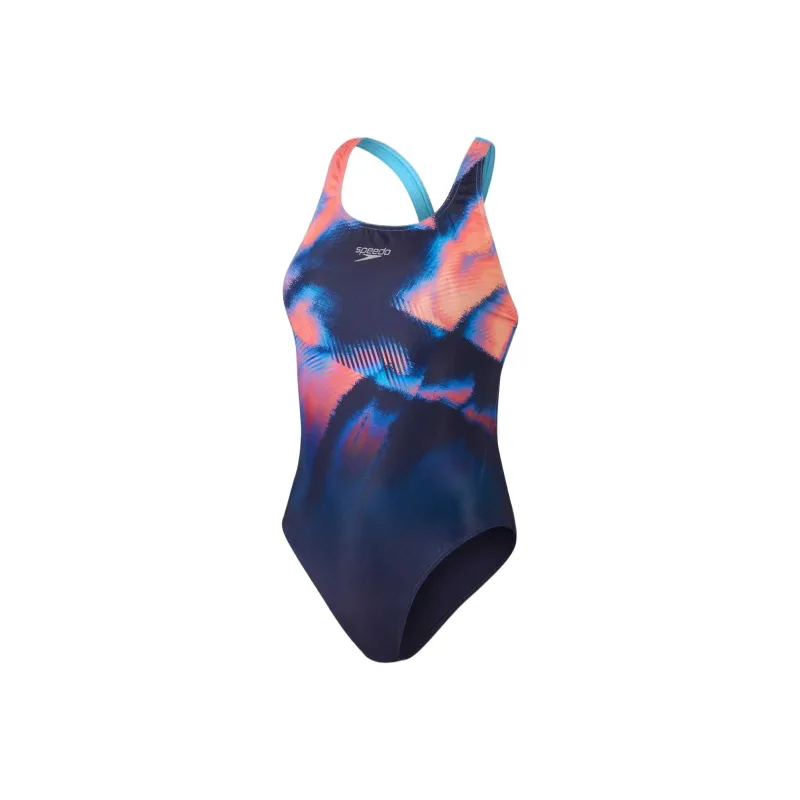 Speedo Powerback One-piece Swimsuit Women's Marine Blue/Red-0