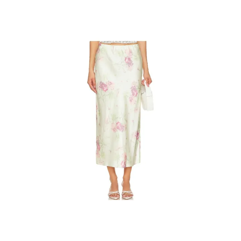 LOVESHACKFANCY Casual Long Skirts Women's Light Green-0