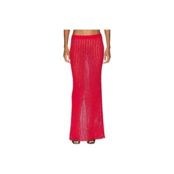 Bottega Veneta Casual Long Skirt Women's Red