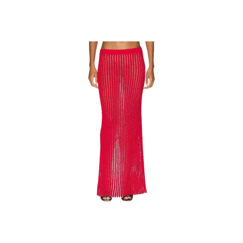 Bottega Veneta Casual Long Skirt Women's Red-0