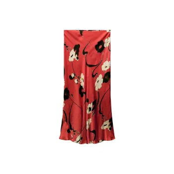 ZARA ZW Series Casual Long Skirts Women's Red