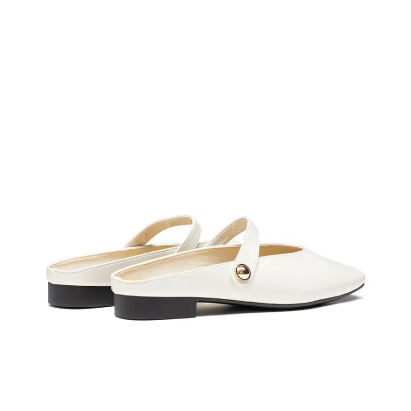 AOKANG Slip Resistant Closed Toe Slippers Women's Ecru-2