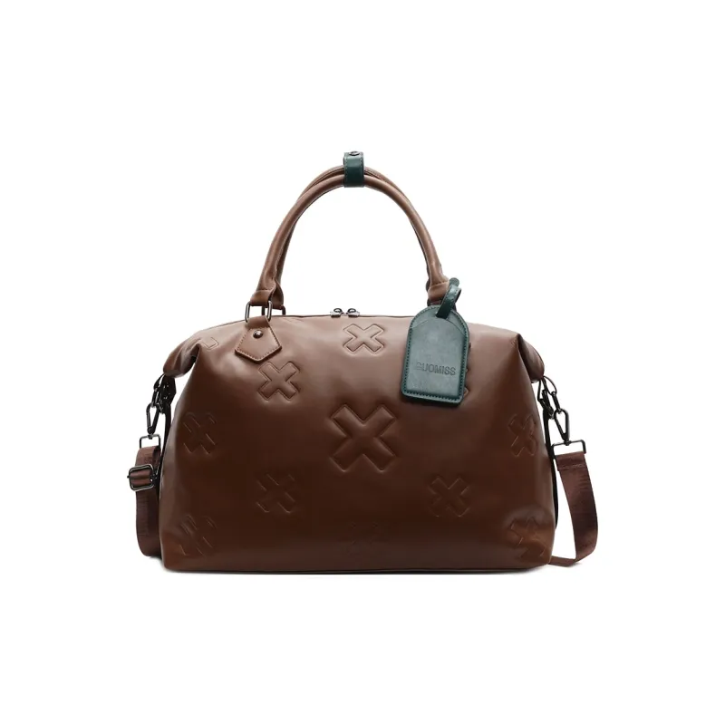 HCXK PU Shoulder Bag, Travel Bag Unisex Black/Gray/Brown-12