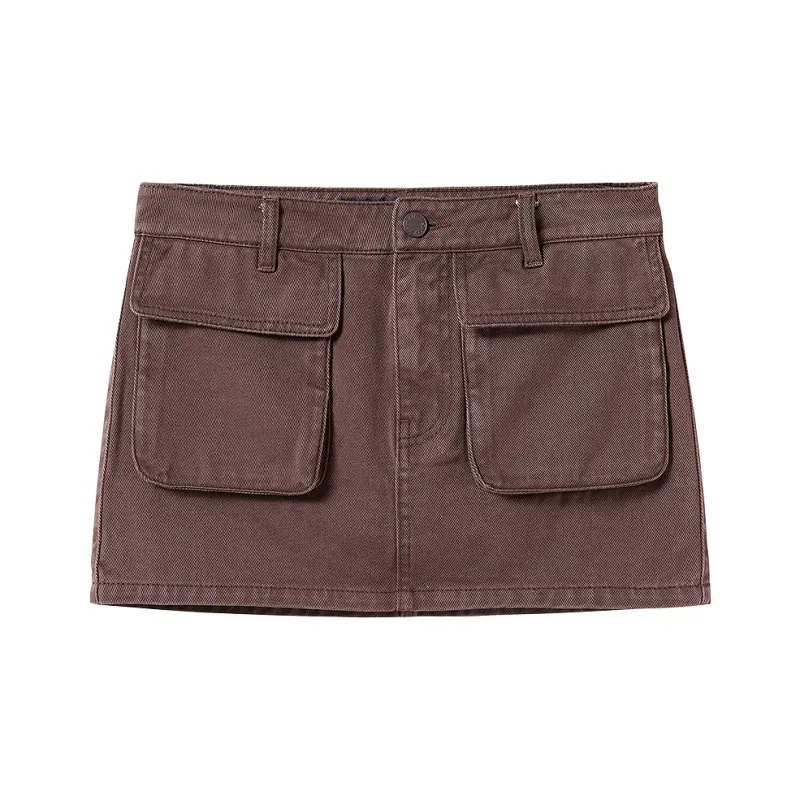 Miss Sixty Denim Short Skirts Women's Coffee Brown-0