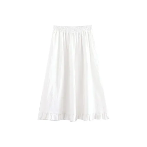Ning Cai Yuer Casual Long Skirts Women's White