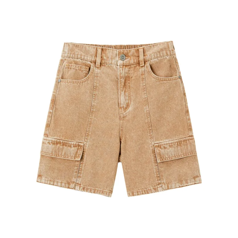 LEDIN Denim Shorts Women's Brown-0