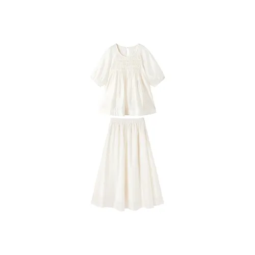 XIANGYING Skirt Set Women's White