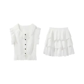 DOSOHEB Skirt Set Women's White