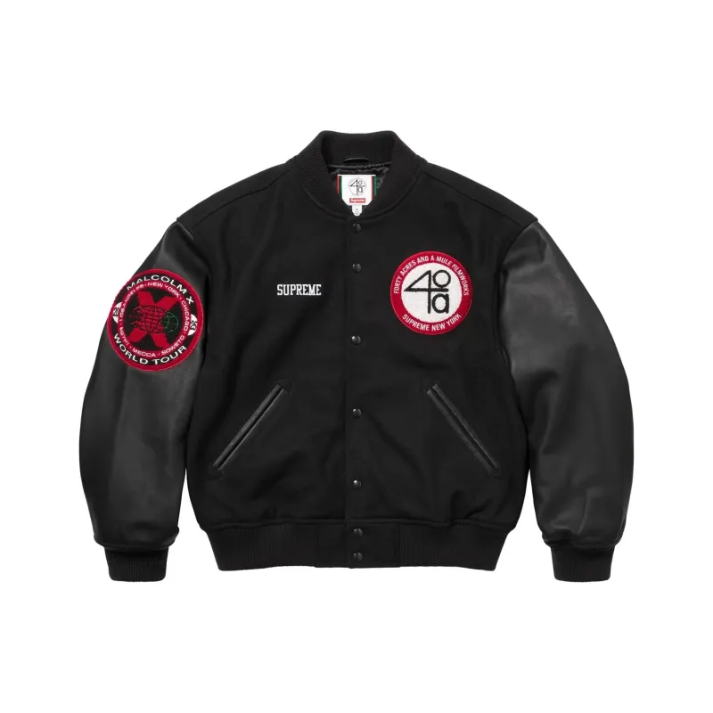 Supreme 40 Acres Malcolm X Varsity Jacket-1