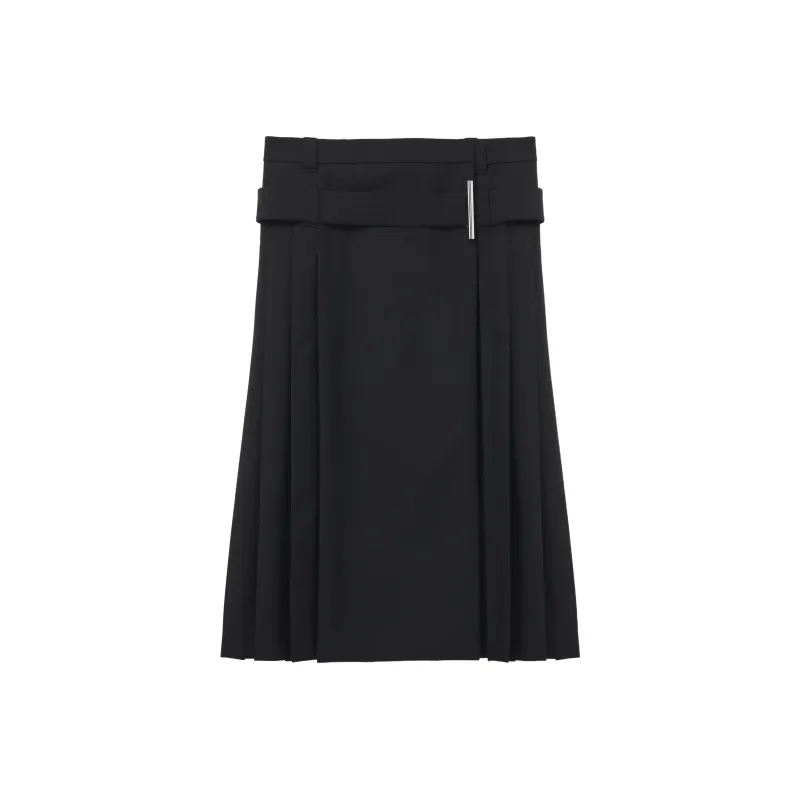 Alexander McQueen Belted Waist Pleated Midi Skirt-0