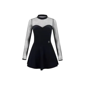 BALNEAIRE Little Black Dress One-piece Swimsuit Women's Night Black