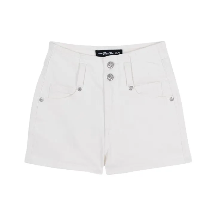 MISS ME Denim Shorts Women's Cloud Comfort White-0