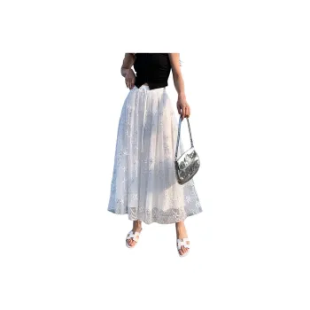 NANING9 Casual Long Skirt Women's White