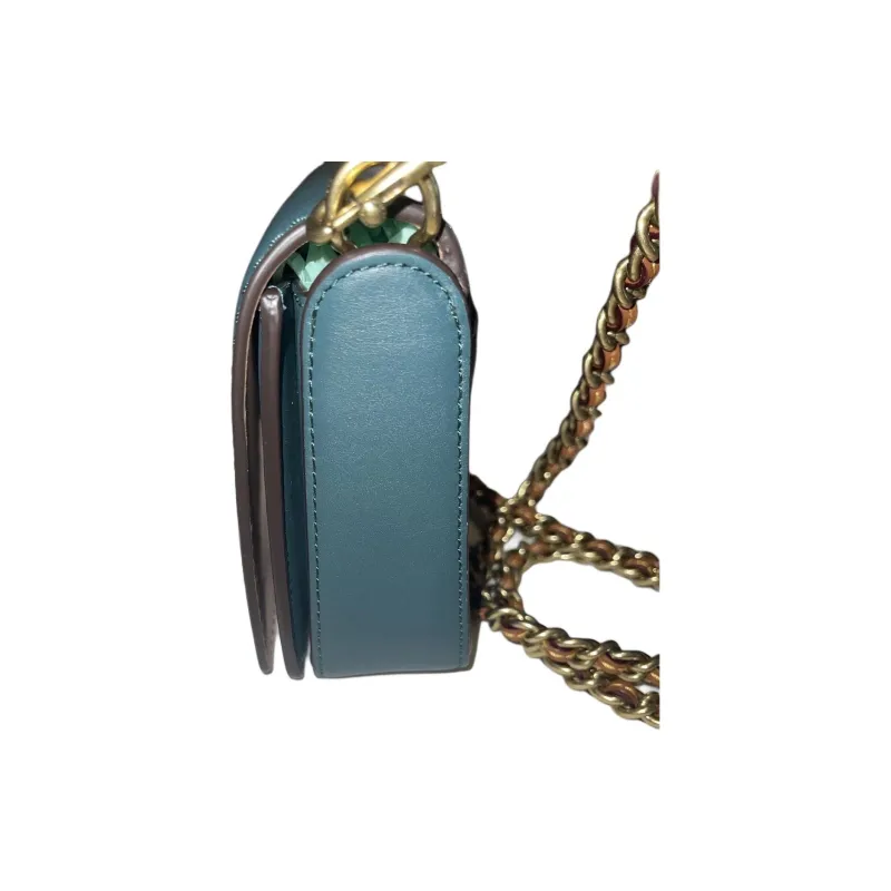 COACH Dinky Leather Crossbody Bag Medium Size Women's Green-3