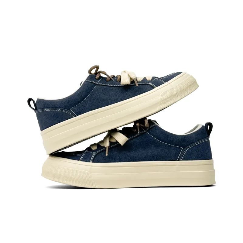 Mengsai Cushioning, Abrasion Resistant, Height Increasing Low Top Skateboard Shoes Men's Dark Blue-4