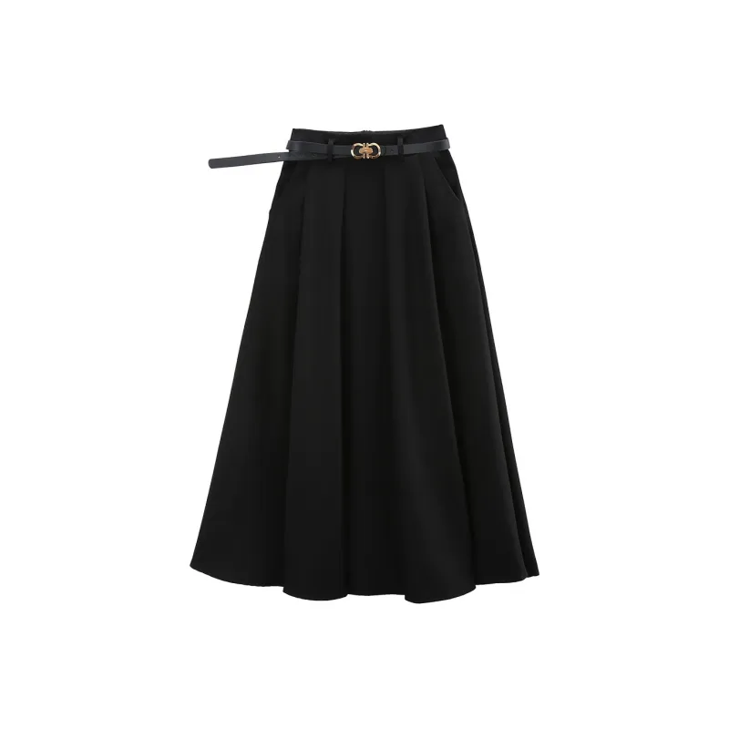 A Paradise For Awakening Casual Long Skirt Women's Black-0