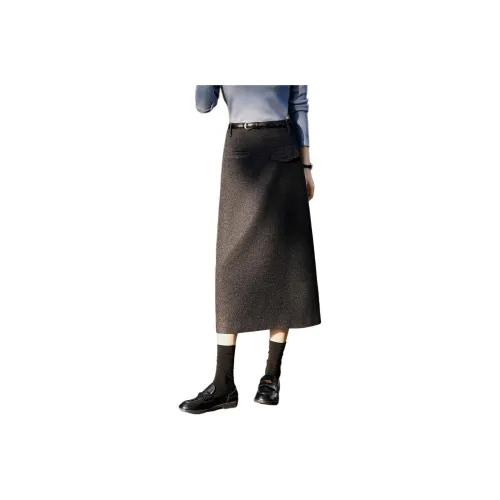 Mo Han Yi Mei Casual Long Skirt Women's Dark Gray