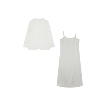 IHIMI Skirt Set Women's Ecru/Light Green