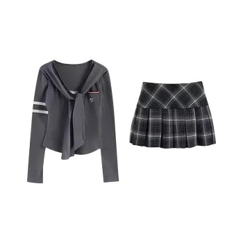 KKX Two Piece Skirt Sets Women's Gray Set