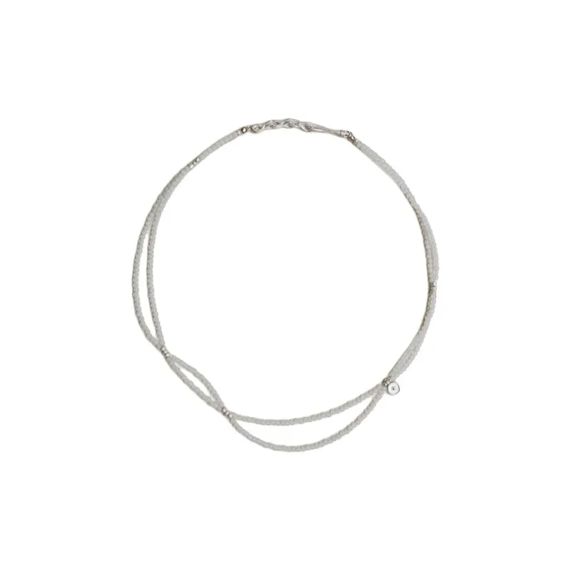 OLIO E ACETO 925 Sterling Silver Necklaces Unisex White/Dark Blue-1