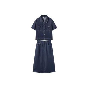 DIALOGUE Skirt Set Women's Denim Blue