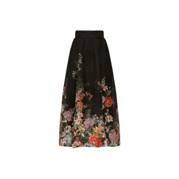 Zimmermann Pavilion Gathered Midi Skirt