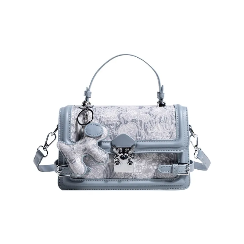 Yalu PU One Shoulder Handbag Women's Light Blue-0