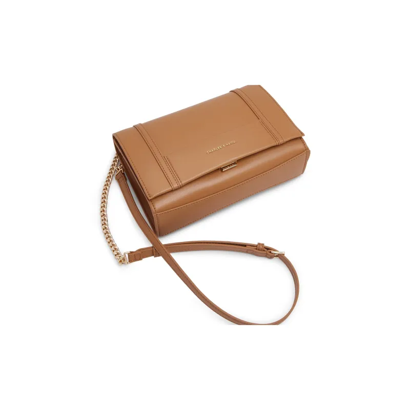 CHARLES&KEITH PU Shoulder Bag Women's Milk White/Tawny-7