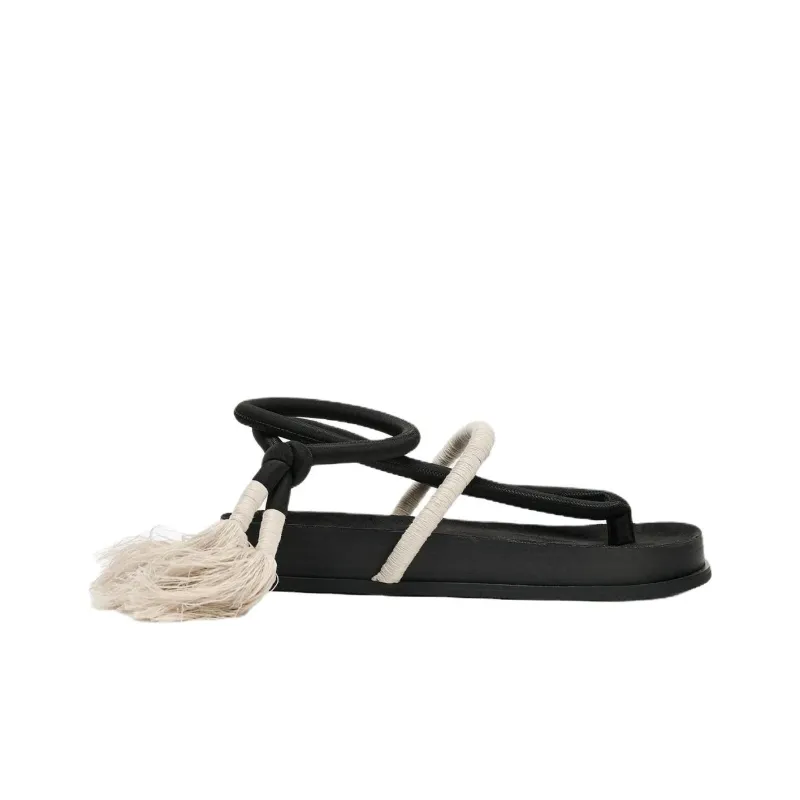 LINFANGLU x ZARA One Strap Sandals Men's Black-1