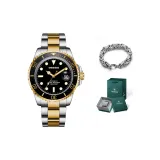 Black Dial Two-Tone Stainless Steel Band