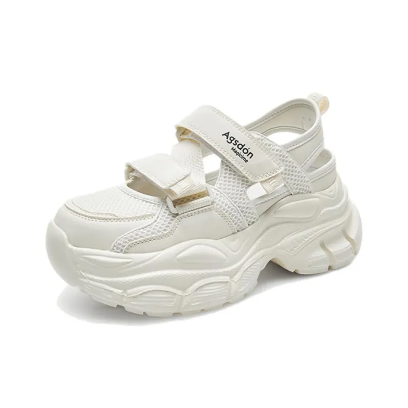 AGSDON Lightweight Breathable Height Increasing Low Top Chunky Sneakers 7.5cm Women's-1