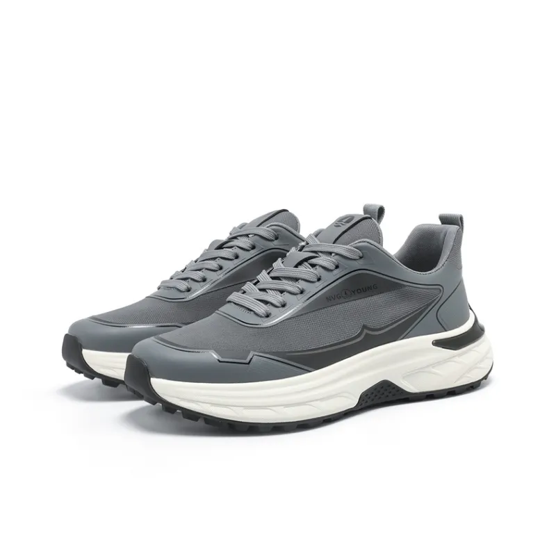 NAVIGARE Small Sailboat Height Increasing Low Top Casual Shoes Men's Gray-2
