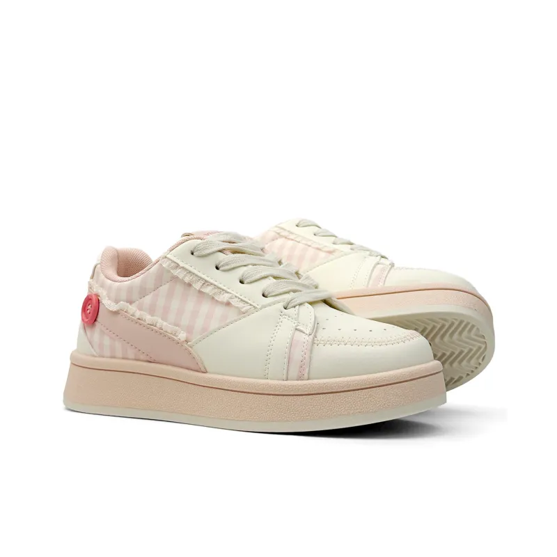 Mengsai Cushioning, Wear Resistant Low Top Skateboard Shoes Women's Light Pink-3