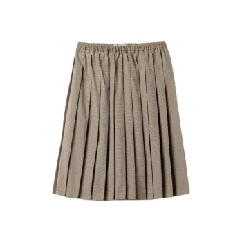 MIU MIU Checked Pleated Midi Skirt