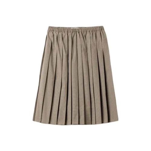 MIU MIU Checked Pleated Midi Skirt