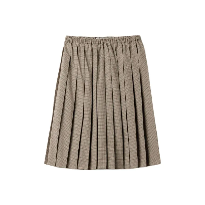 MIU MIU Checked Pleated Midi Skirt-0