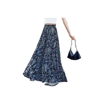 TOUCH Casual Long Skirt Women's Dark Blue Multicolor
