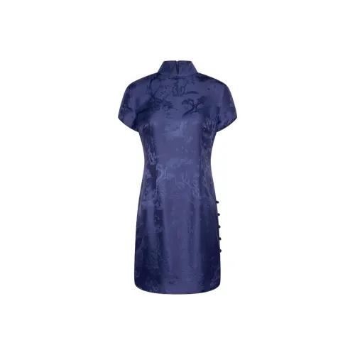 Shanghai Tang Winding Stream Party Mini Qipao Dress