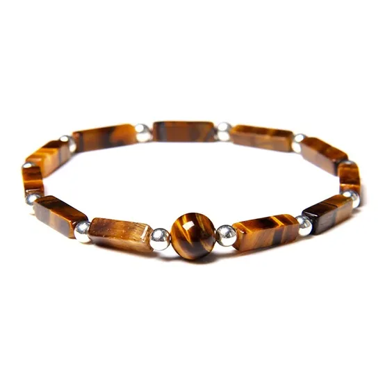 BYG Artificial Tiger's Eye Stone Bracelets Unisex-0
