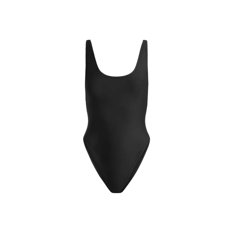 SKIMS SS25 SIGNATURE SWIM SCOOP NECK ONE PIECE One piece Swimsuit Women's ONYX/Onyx-0
