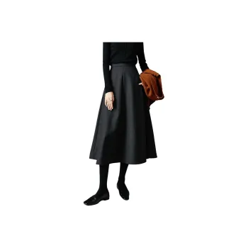 Late White Casual Long Skirts Women's Dark Gray